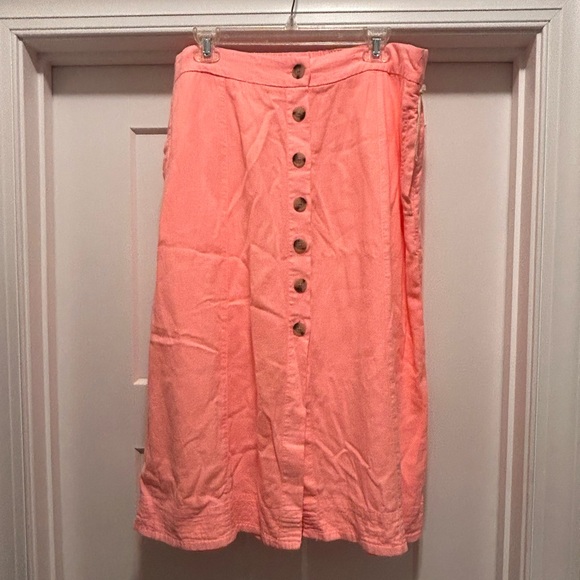Universal Thread Dresses & Skirts - Universal Thread Neon Pink button up Linen Blend Skirt with Pockets size X-Large